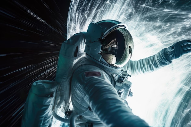 Astronauta explorando en las profundidades del espacio