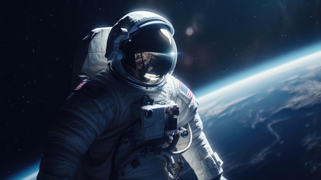Astronauta explorando en las profundidades del espacio
