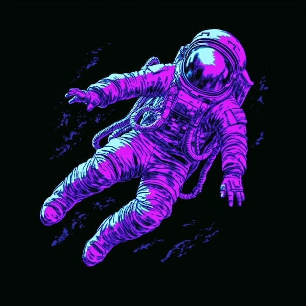 Un astronauta flotando en el aire con las manos extendidas. IA generativa.