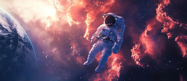 Astronauta flotando en el espacio