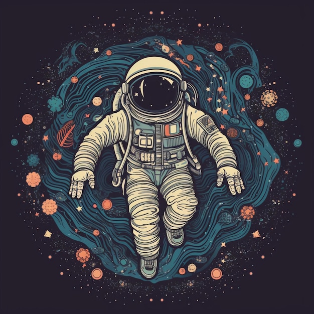astronauta flutuando no vasto vazio do espaço