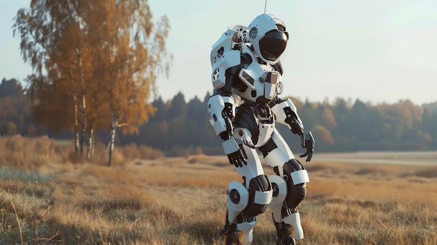 Astronauta futurista en un paisaje alienígena