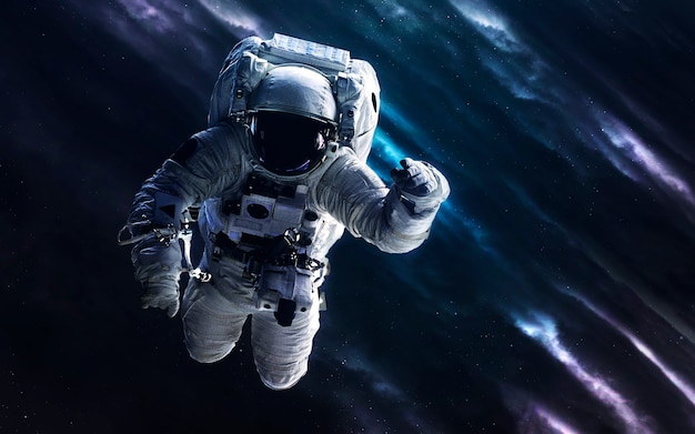 Astronauta. Imagem do espaço profundo, fantasia de ficção científica em alta resolução ideal para papel de parede e impressão. Elementos desta imagem fornecidos pela NASA