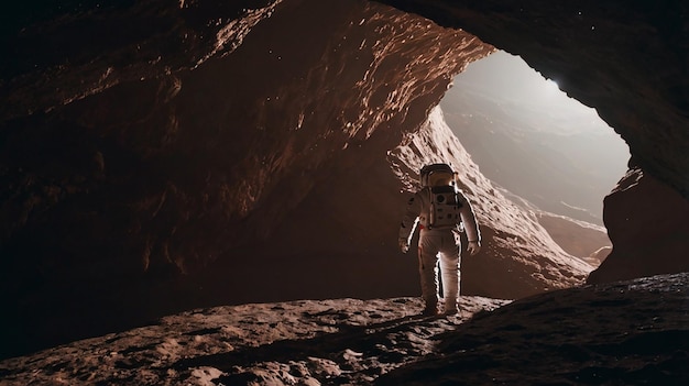 Un astronauta inspirador a la deriva en medio de la