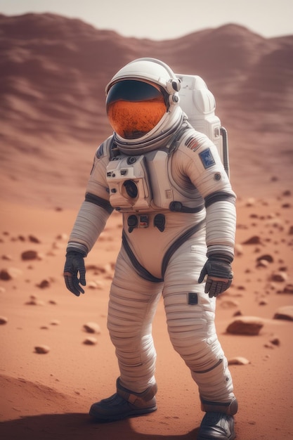 astronauta en marte el concepto de astronauta marte ilustración 3 d representación 3 d astronauta en