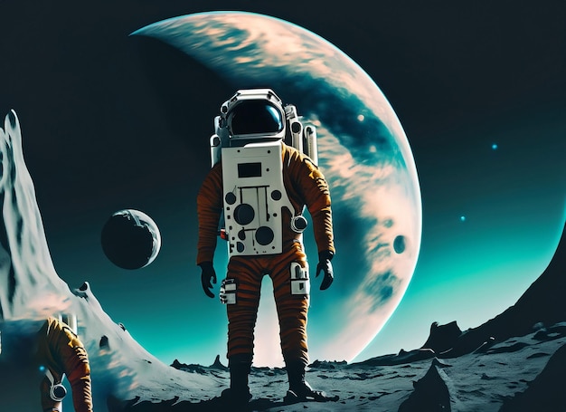 Astronauta mirando a lua