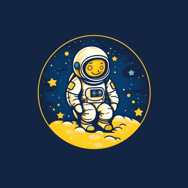 astronauta na lua com estrelas e lua ao fundo IA generativa