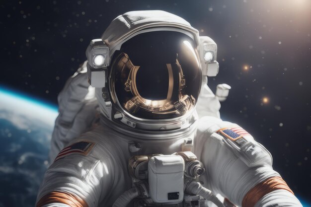 astronauta no espaço elementos desta imagem fornecidos pela nasaastronauta com traje espacial e cabeça espacial eu