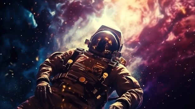 Foto astronauta no espaço generativo ai