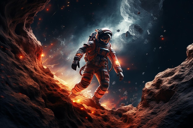 Astronauta no espaço sideral