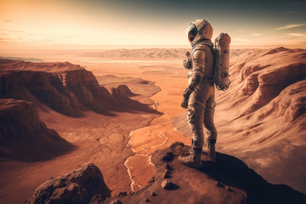 Astronauta no planeta Marte