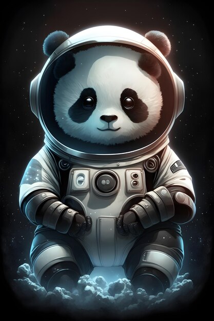 astronauta panda fofo