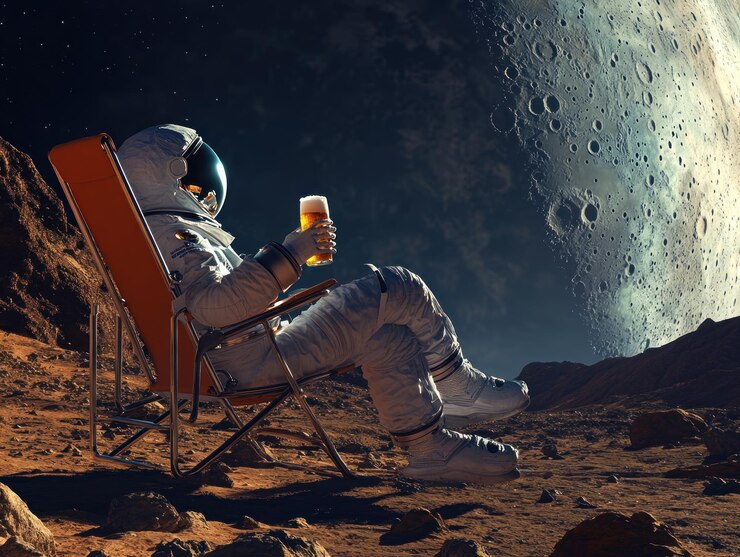 Un astronauta se relaja en Marte