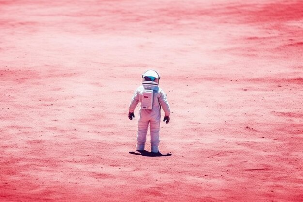 Astronauta solitario en traje espacial con IA generativa