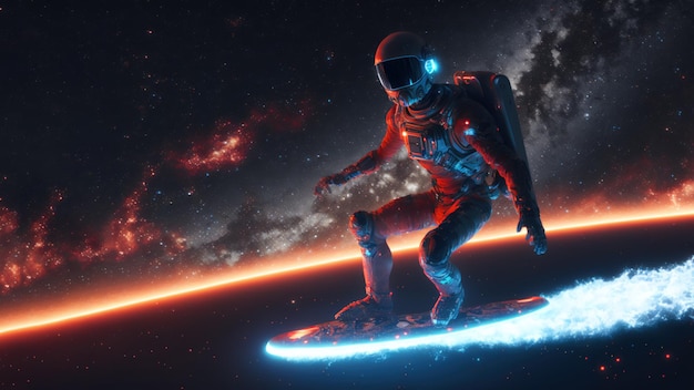 Astronauta Space Surfing 4K PC Escritorio