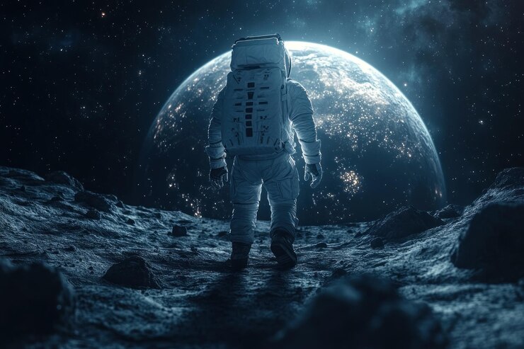 Astronauta en la superficie de la Luna