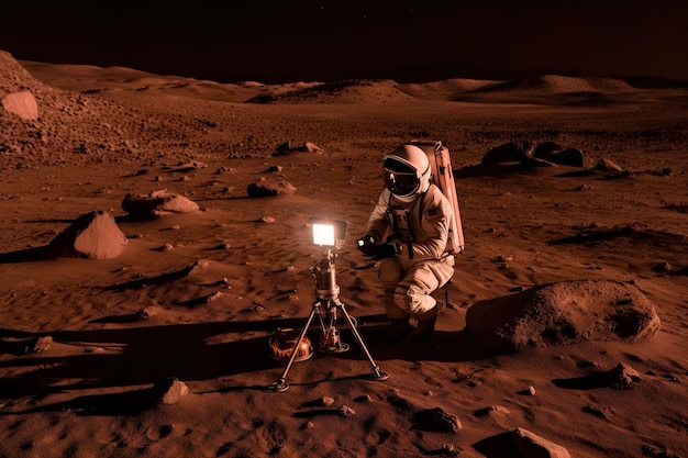 Un astronauta en la tierra de Marte