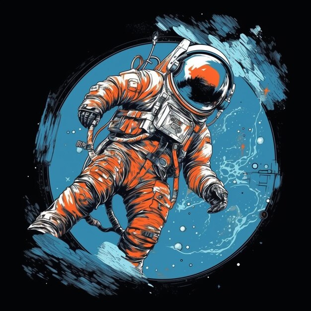Un astronauta en un traje espacial flotando en el aire generativo ai