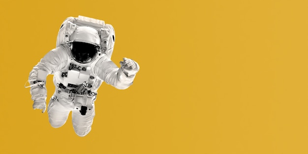 Astronauta voa amarelo