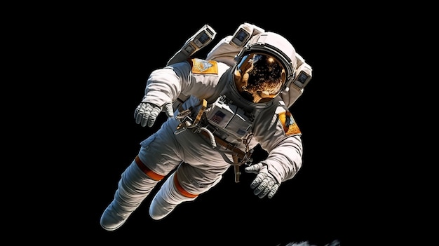 Foto un astronauta durante un vuelo espacial en el espacio exterior ia generativa