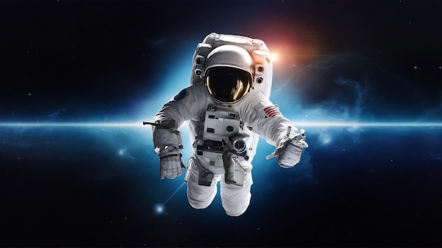 Astronautas hermoso papel tapiz de ciencia ficción con el espacio profundo sin fin