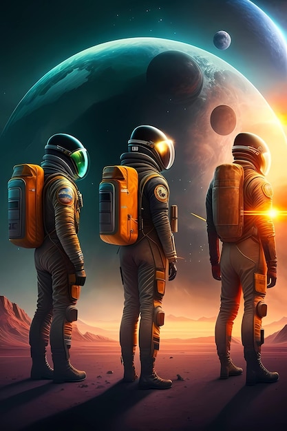 Astronauten auf dem Plakat für den Weltraum