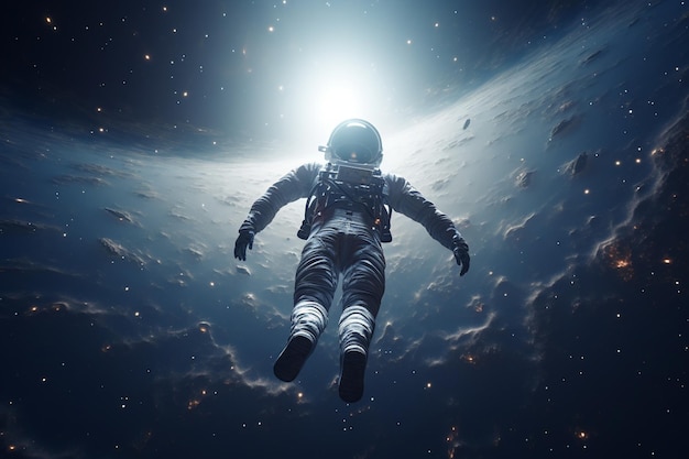 Astronauten, die im Weltraum schwimmen