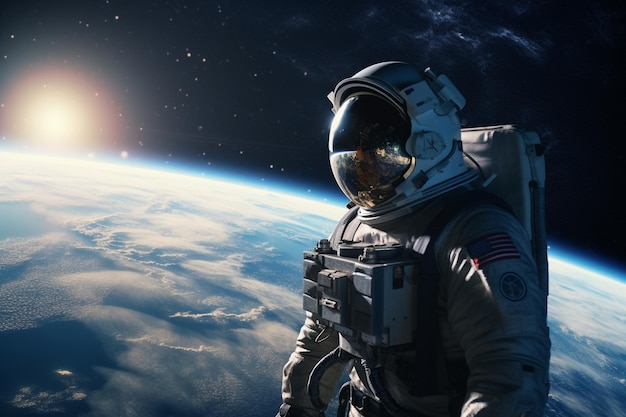 Astronauten schauen auf die Erde