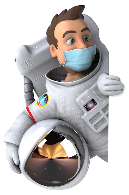 Astronautenanimation mit Maske