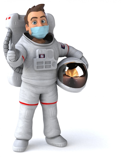 Astronautenanimation mit Maske