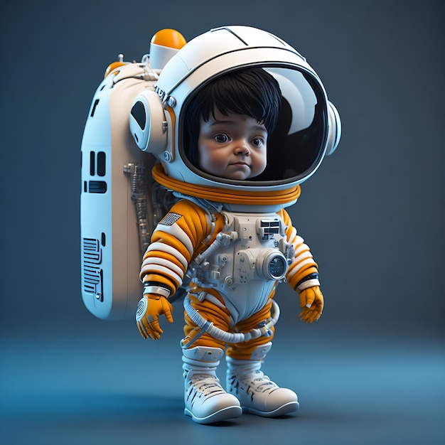 Foto astronautenjunge in einem raumanzug