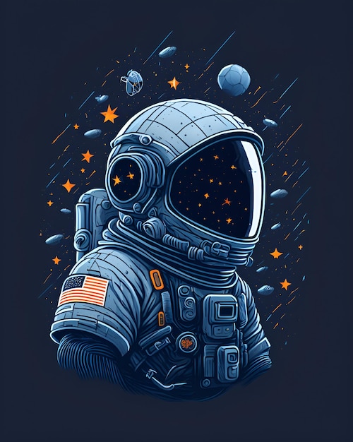 Foto astronautenmalerei