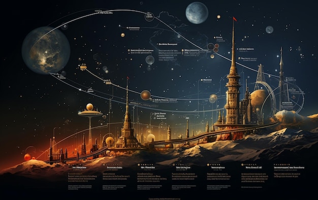 Foto astronomía línea de tiempo edificios astronómicos para observar ia generativa