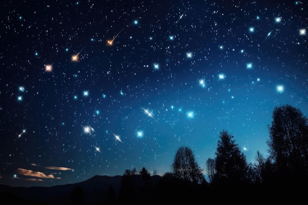 Astronomia universo paisagem estrelas azul estrelado noite espaço céu natureza escura