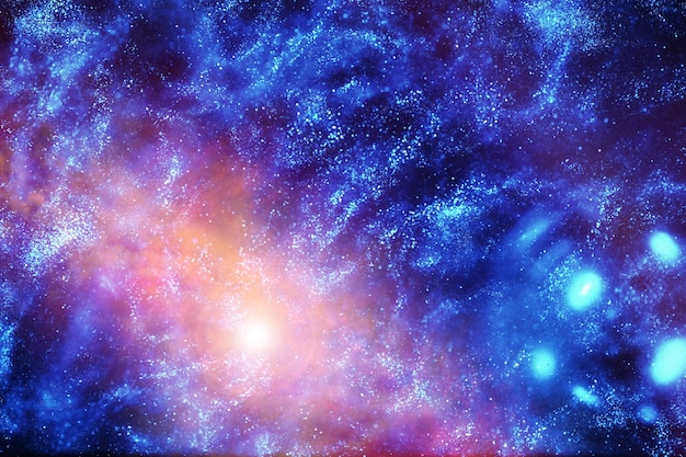 Astronomisches Foto des Universums in einer fernen Galaxie mit Nebeln und Sternen