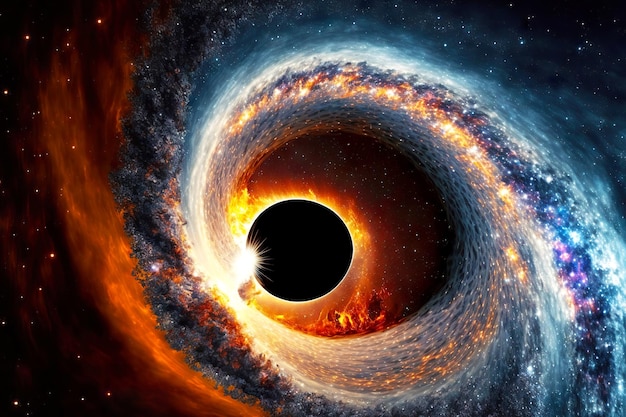 Astronomisches Phänomen im Bild der Singularität des Schwarzen Lochs