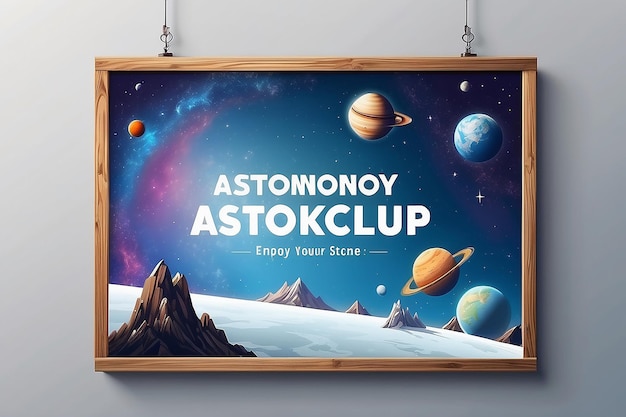 Foto astronomy club signboard mockup com espaço branco vazio para colocar seu projeto