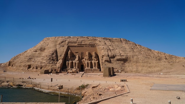 Asuán Egipto Gran templo de Abu Simbel del faraón Ramsés II en el sur de Egipto en Nubia