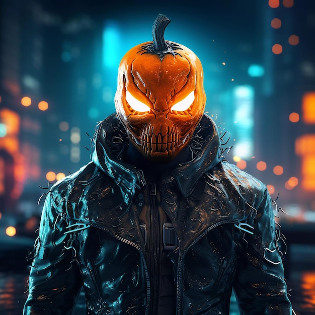 Asustadizo cyberpunk horror monstruo de Halloween