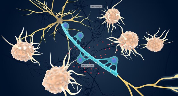 Foto ataque autoimune na bainha de mielina