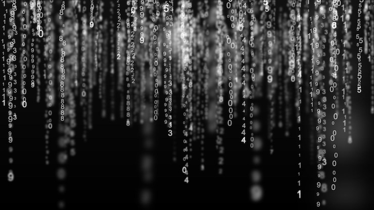 Foto ataque cibernético fondo digital pirateado matriz verde código informático binario plantillas de error de pantalla de computadora