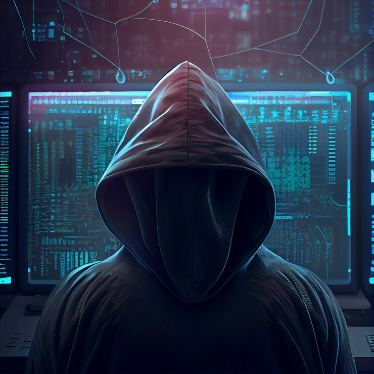 Ataque cibernético de hackers con inteligencia artificial generativa