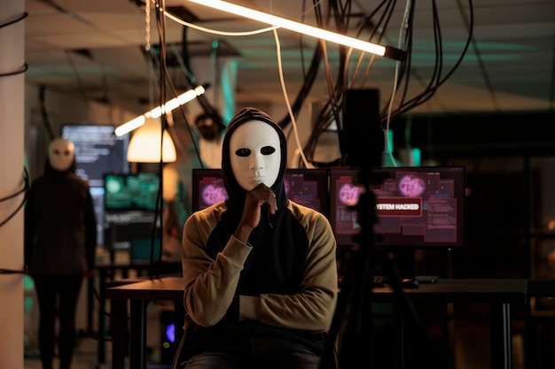 Ataque de ransomware móvil estafador de fraude en línea que graba video de amenaza