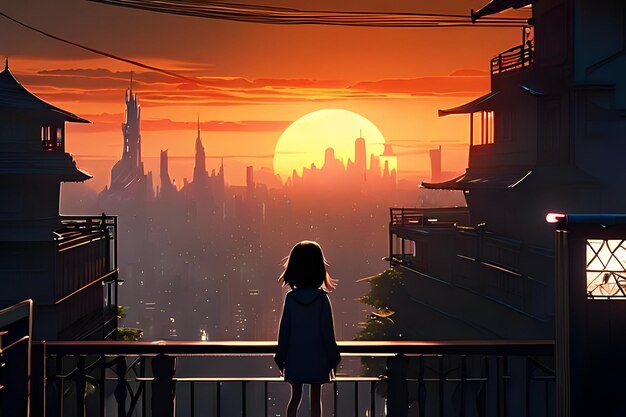 El atardecer del anime