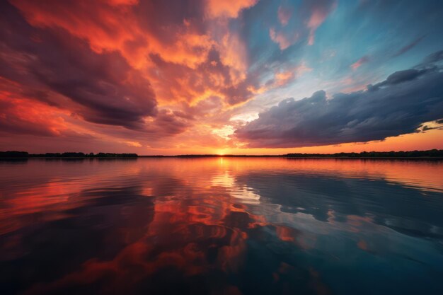 Atardecer de brillo de la hora dorada