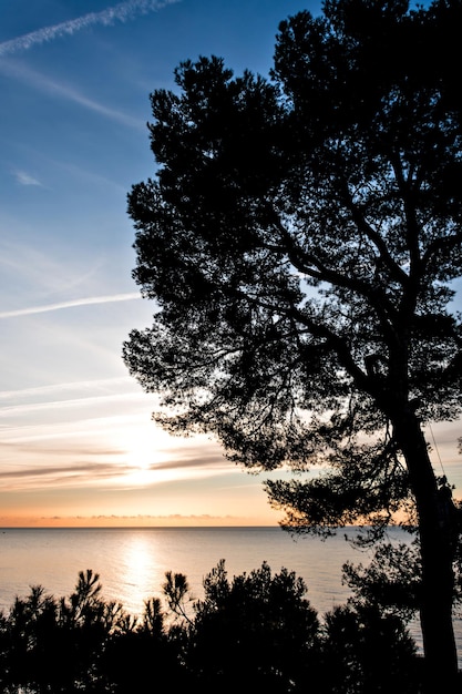 Atardecer en la cala de Cap Roig, Costa brava de Girona.