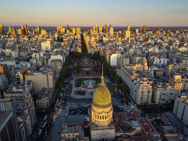 Foto atardecer en el congreso nacional en buenos aires