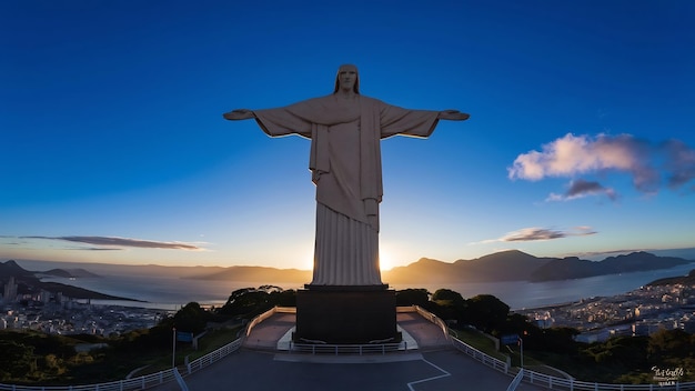 El atardecer en Cristo Redentor Río de Janeiro Brasil