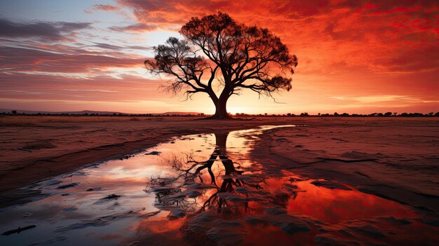 Atardecer en el interior de Australia