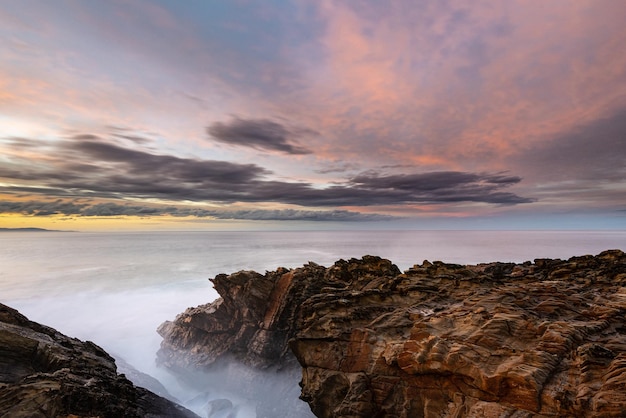 Atardecer de invierno en la costa cantábrica desde La Punta de la Cruz